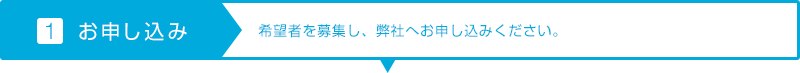 【1.お申し込み】希望者を募集し、弊社へお申し込みください。