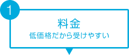 【料金】低価格だから受けやすい