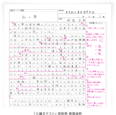 「丁寧で的確な個別添削」一部抜粋