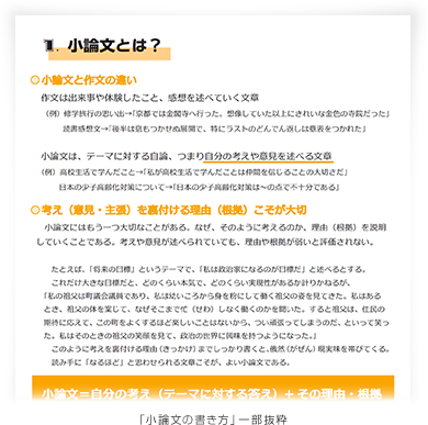「小論文の書き方」一部抜粋